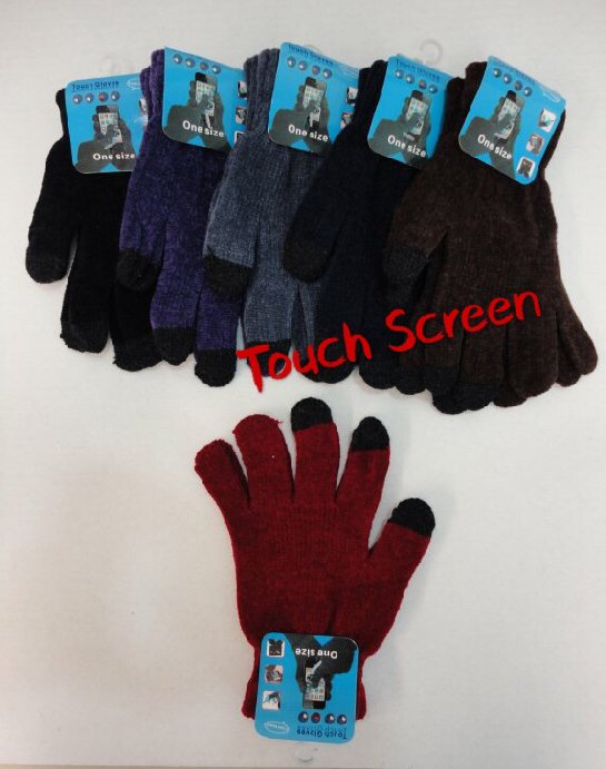 LADIES Chenille Touch Screen Gloves